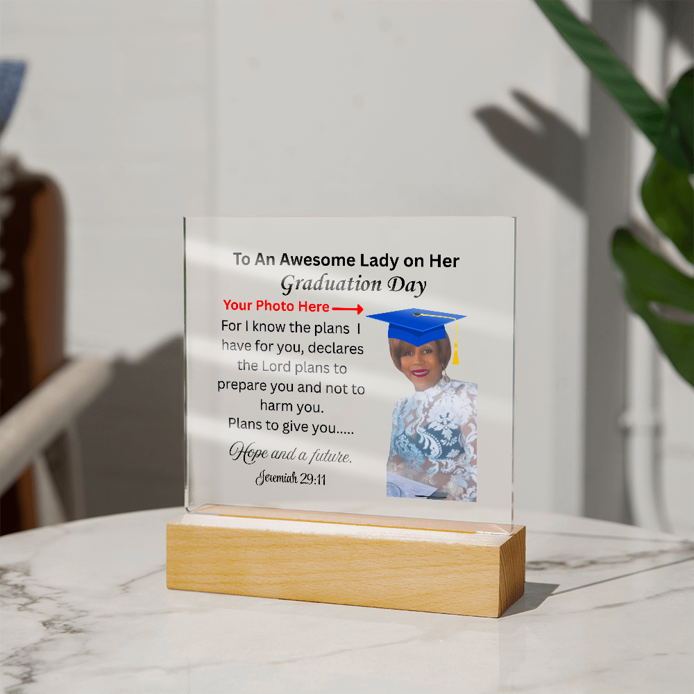 Printed Square Acrylic Plaque. Graduating Senior Gifts for Girls, Gifts for Him, Grad Gift for Her, Grad Gifts, Class of 2025, Graduate Gift