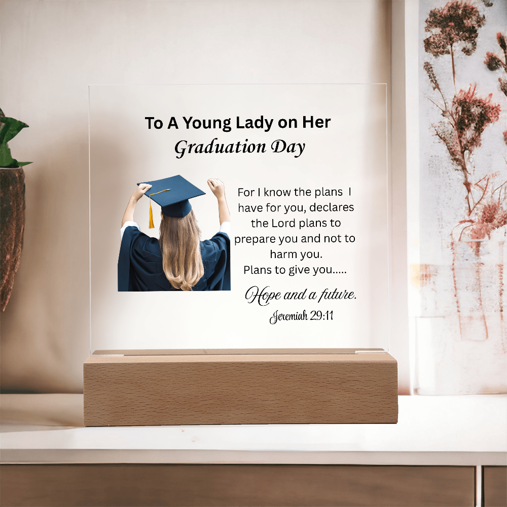 On her graduation day. Printed Square Acrylic Plaque. Graduating Senior Gifts, Graduation Gift for Her, Graduation Gifts, Class of 2025