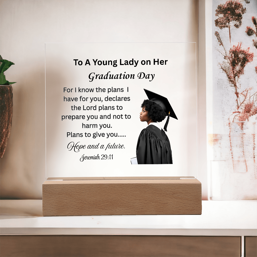 On her graduation day. Printed Square Acrylic Plaque. Graduating Senior Gifts, Graduation Gift for Her, Graduation Gifts, Class of 2025