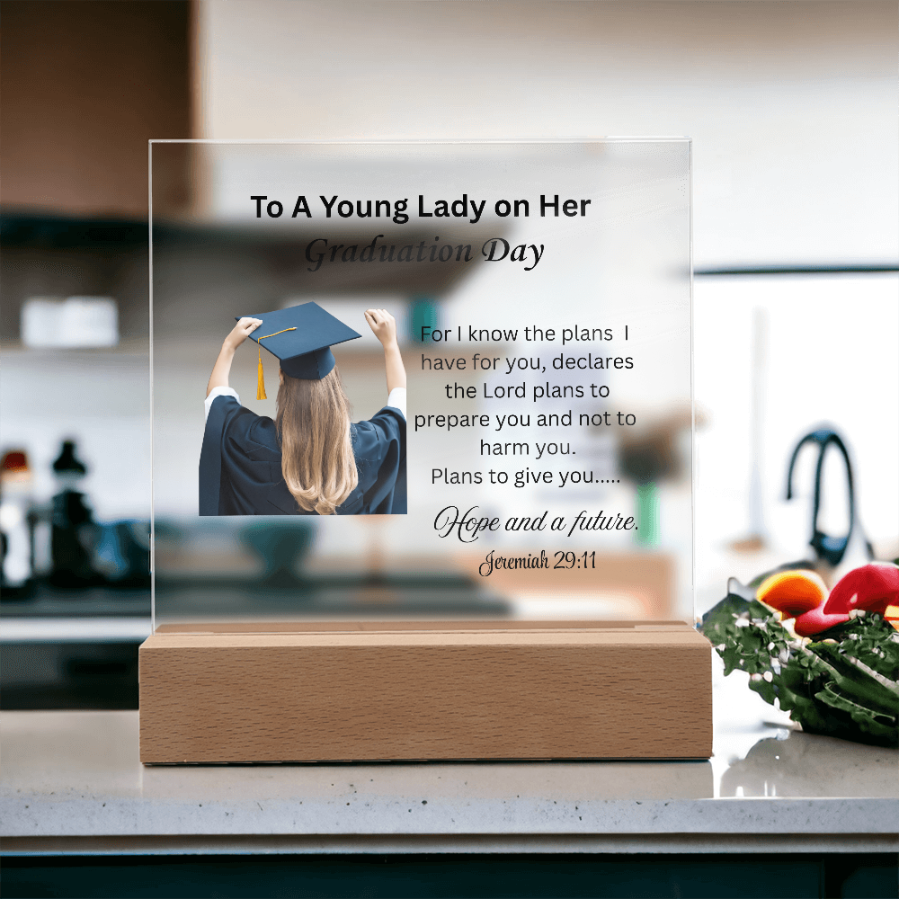 On her graduation day. Printed Square Acrylic Plaque. Graduating Senior Gifts, Graduation Gift for Her, Graduation Gifts, Class of 2025