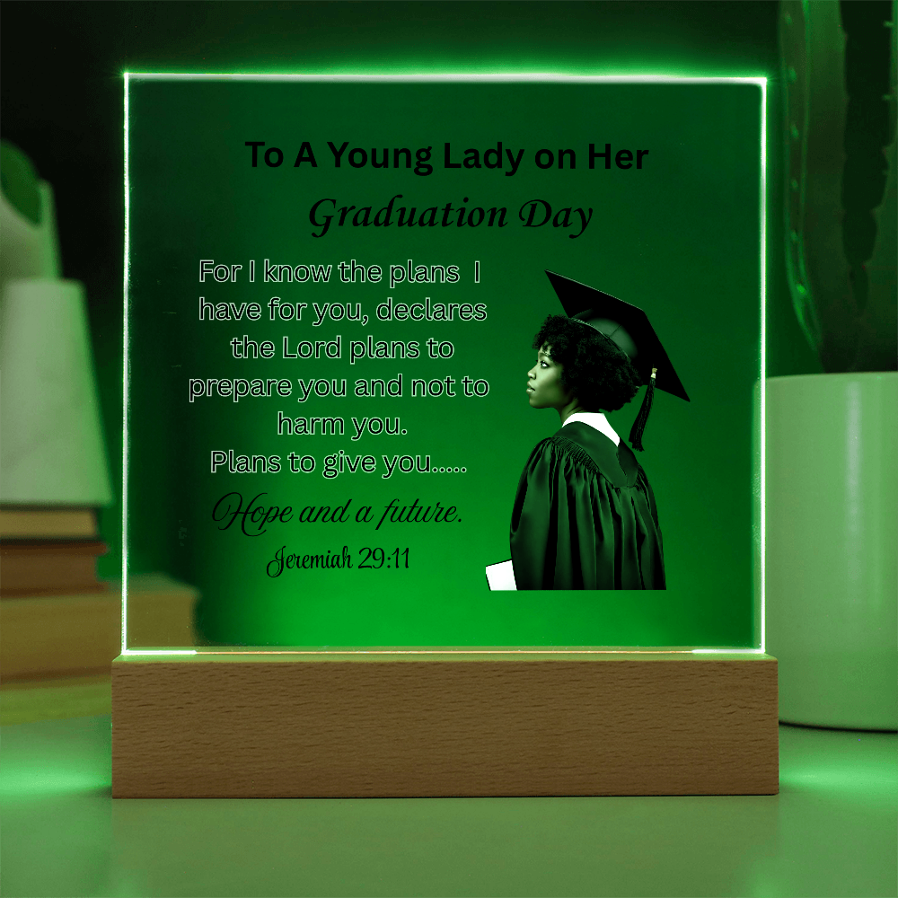 On her graduation day. Printed Square Acrylic Plaque. Graduating Senior Gifts, Graduation Gift for Her, Graduation Gifts, Class of 2025