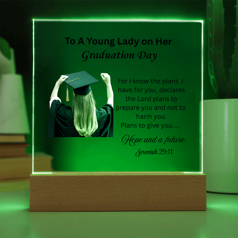 On her graduation day. Printed Square Acrylic Plaque. Graduating Senior Gifts, Graduation Gift for Her, Graduation Gifts, Class of 2025