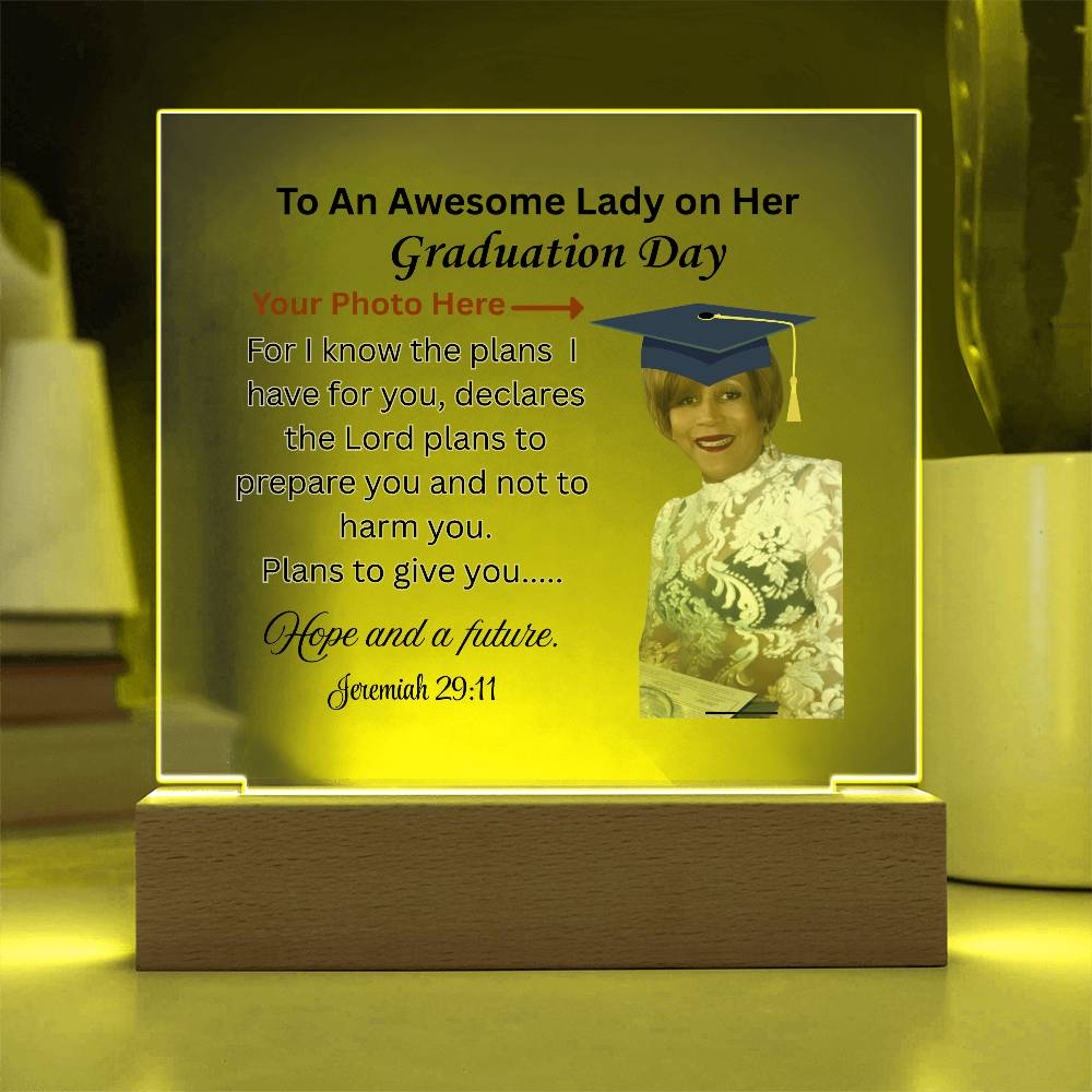 Printed Square Acrylic Plaque. Graduating Senior Gifts for Girls, Gifts for Him, Grad Gift for Her, Grad Gifts, Class of 2025, Graduate Gift