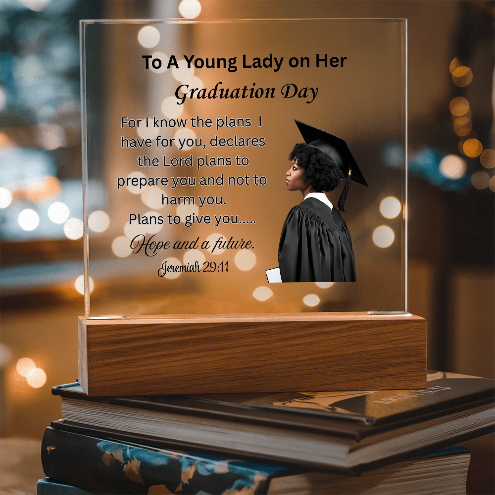On her graduation day. Printed Square Acrylic Plaque. Graduating Senior Gifts, Graduation Gift for Her, Graduation Gifts, Class of 2025