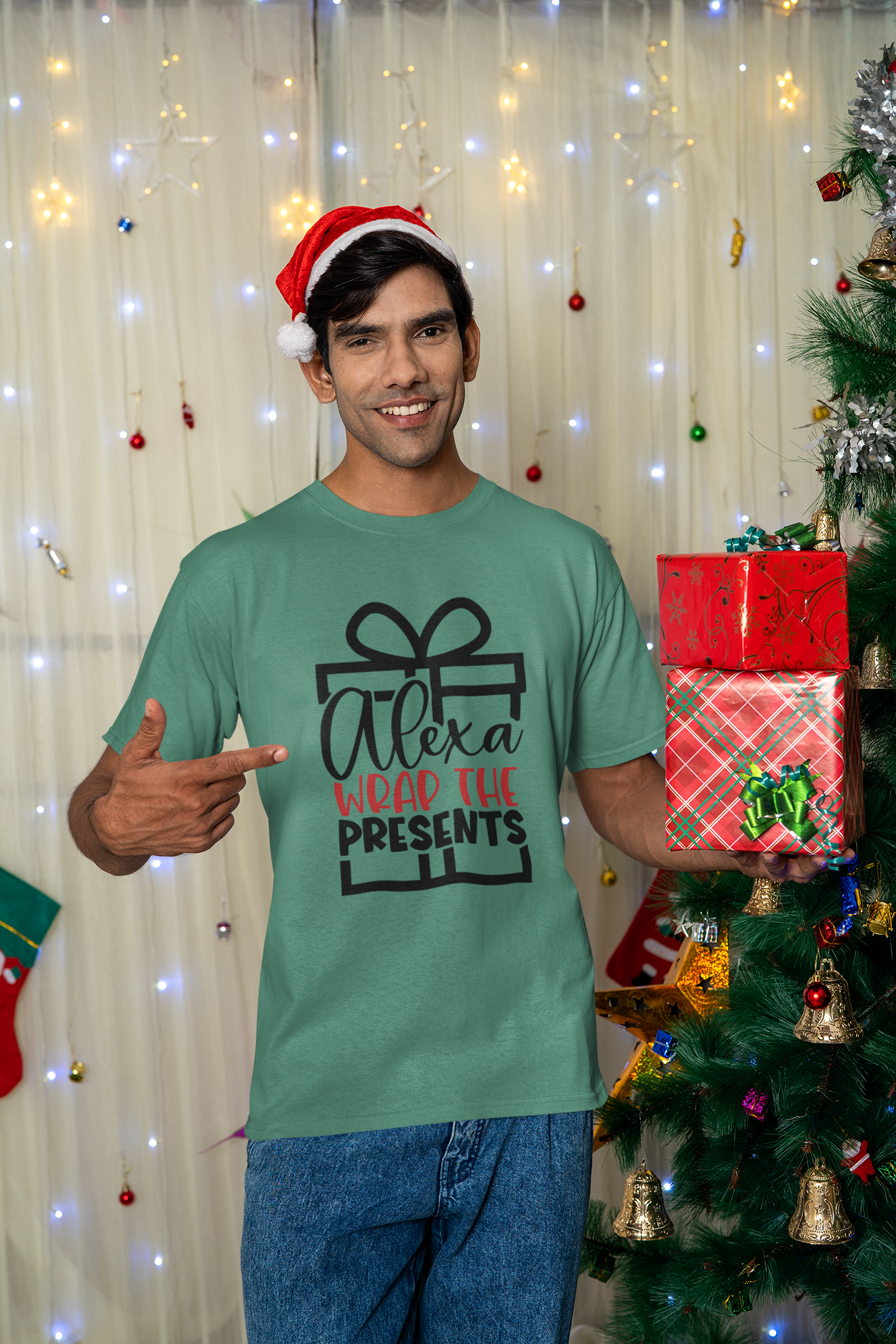 Alexa Wrap the Presents Unisex Garment-Dyed T-shirt