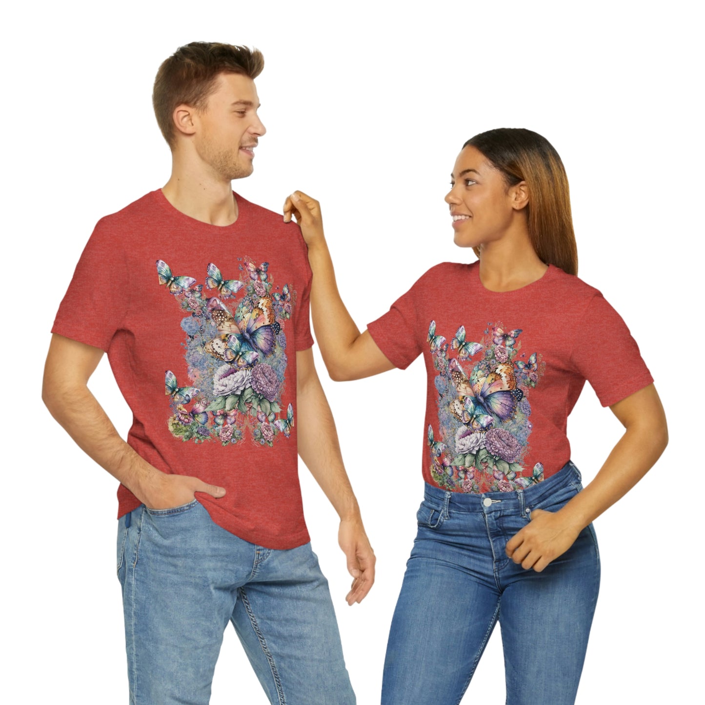 Butterfly Unisex Jersey Short Sleeve Tee, With Butterfly, Entomology Butterfly, Chalcedony Butterfly, Amalee Butterfly, Colorful Butterfly Shirt