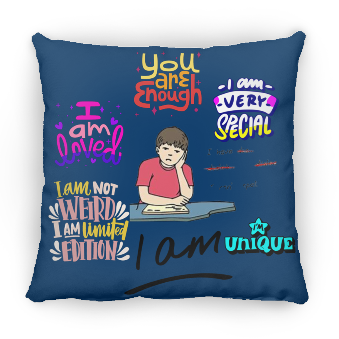 You Are Enough. Large Square Pillow