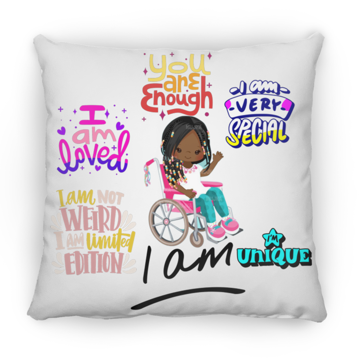 I Am Loved Large Square Pillow