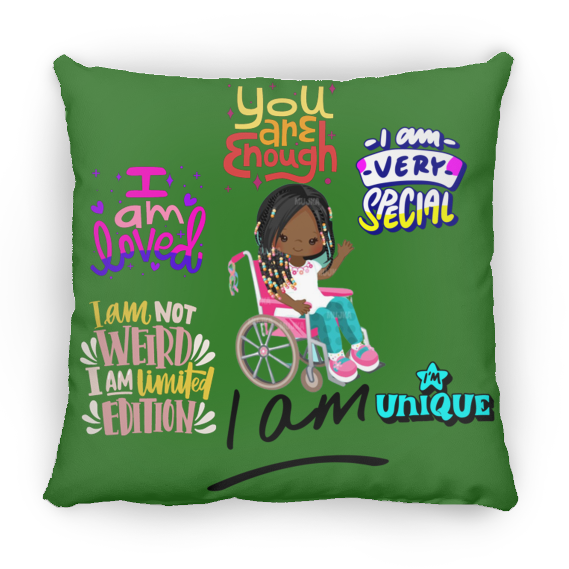I Am Loved Large Square Pillow