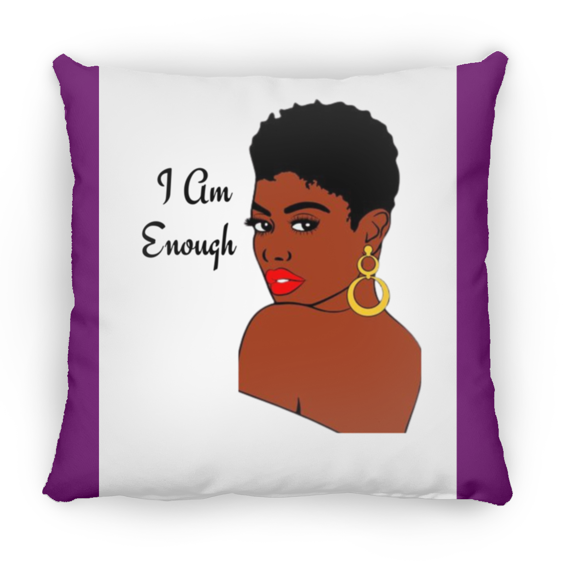 I AM ENOUGH Large Square Pillow