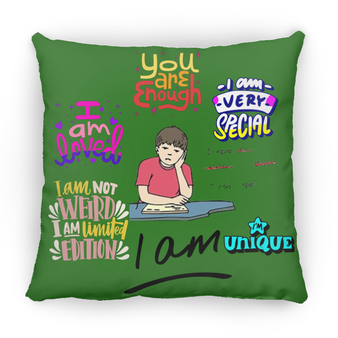 You Are Enough. Large Square Pillow