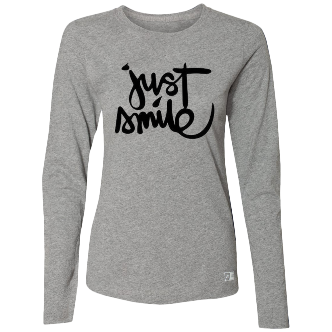 Just Smile Ladies’ Essential Dri-Power Long Sleeve Tee, Long Sleeve Tee, T-Shirt, Women's Crewneck, Unisex Fit