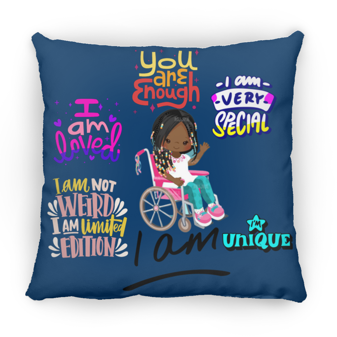 I Am Loved Large Square Pillow