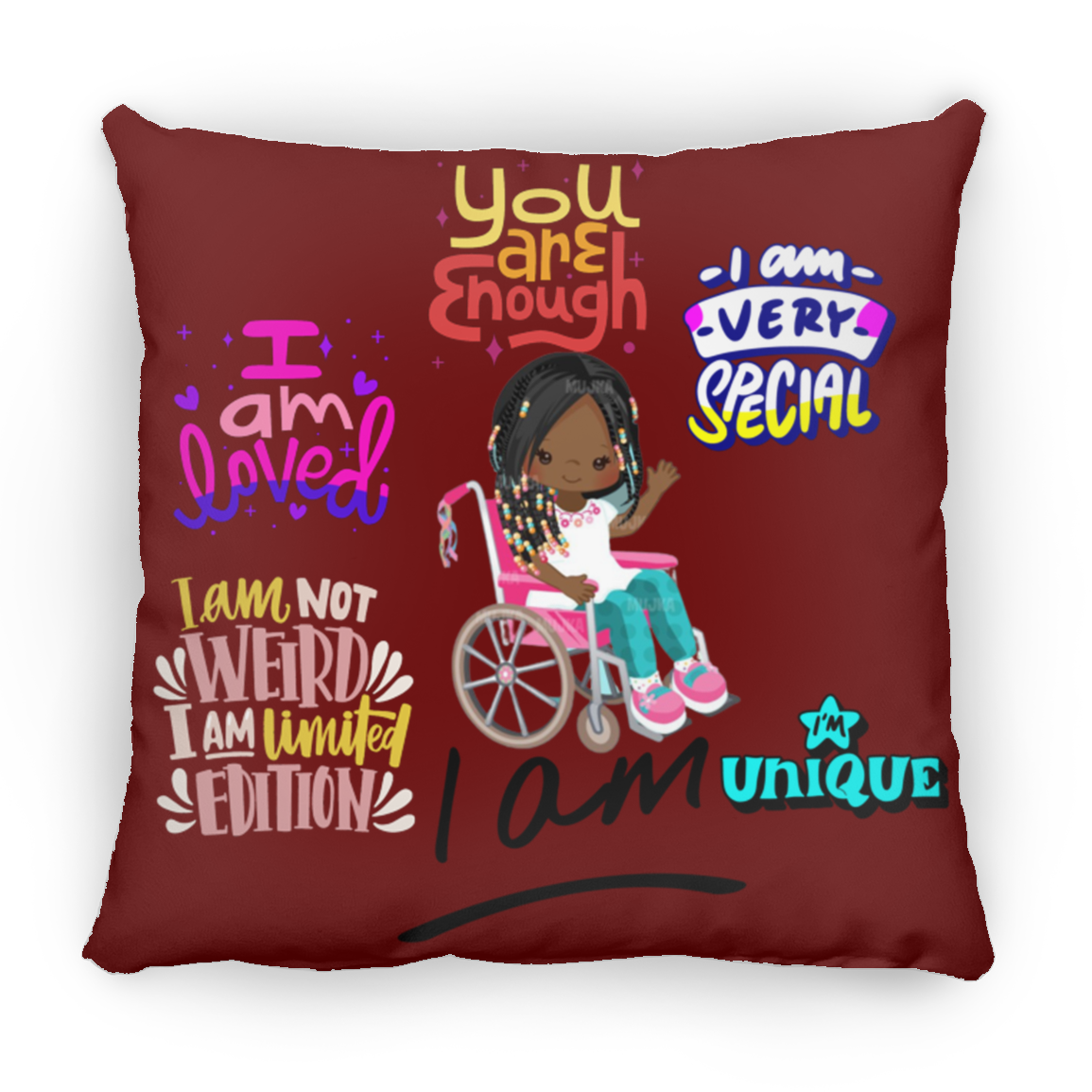 I Am Loved Large Square Pillow