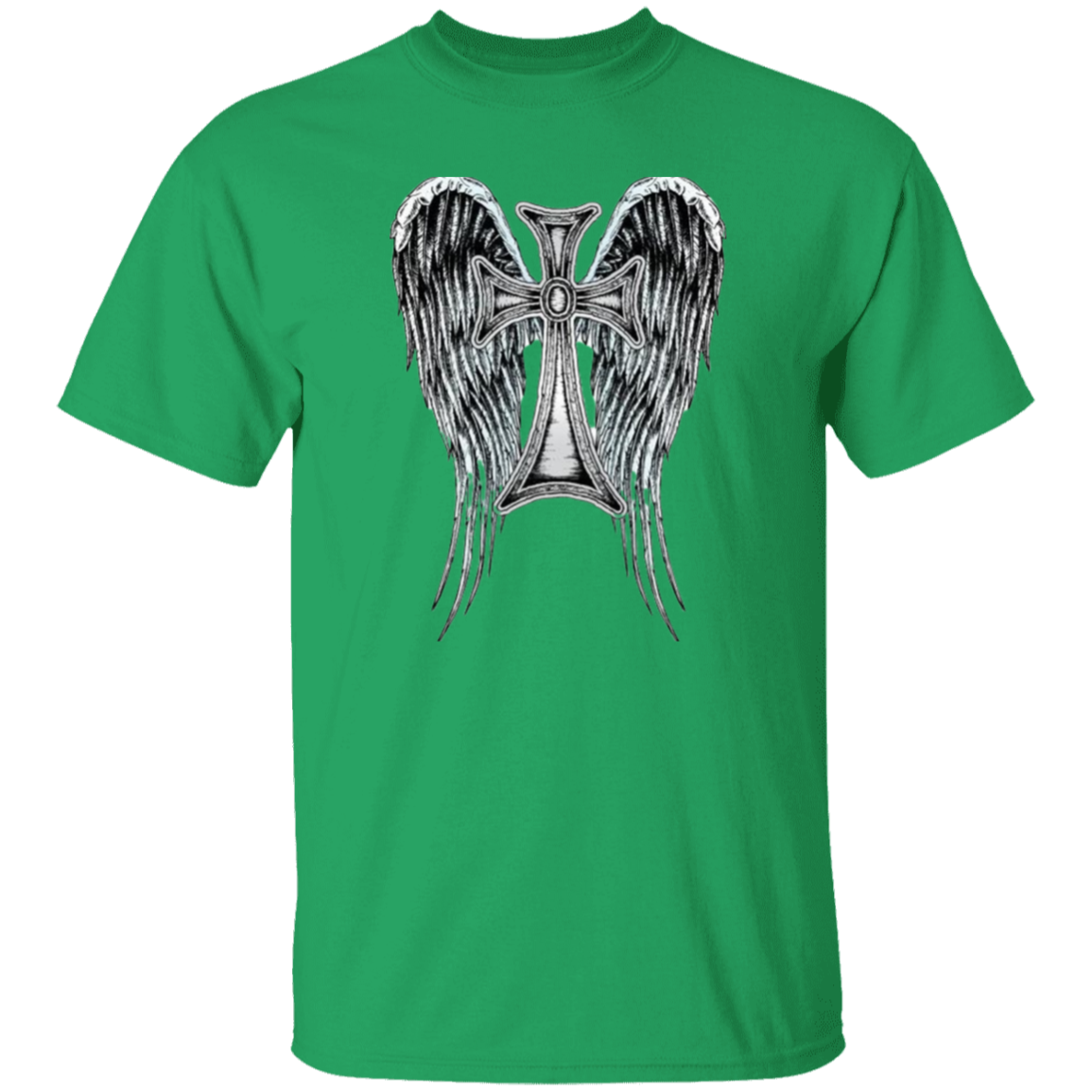 Heraldic Wing Cross oz. T-Shirt, Heraldic Wing cross Men's Jersey LS T-Shirt, Men's Short Sleeve T-Shirt, Jesus Shirt, Men's T-Shirts