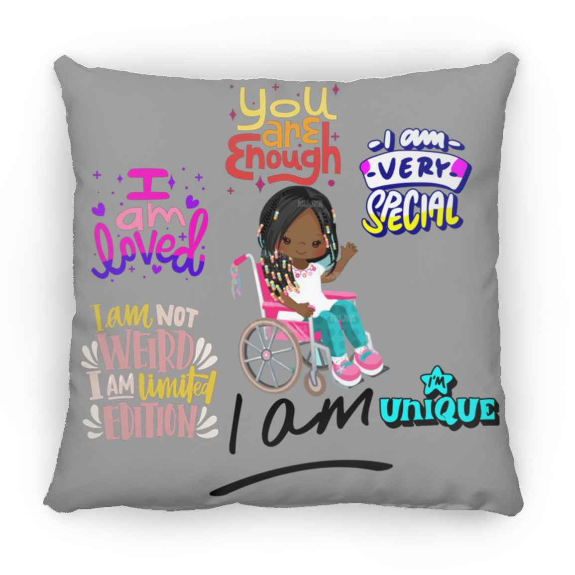 I Am Loved Large Square Pillow