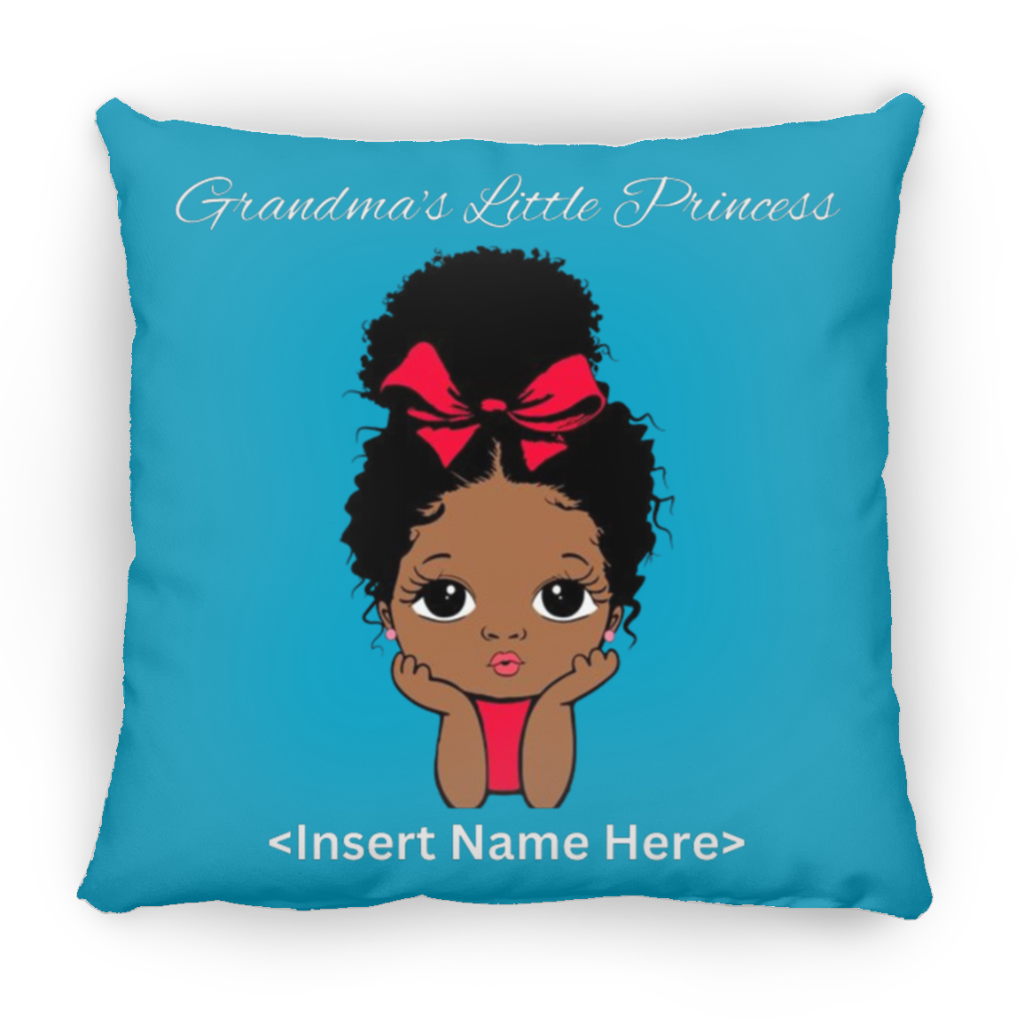 Grandma's Little Princess Large Square Pillow Children Room Decorative pillow / Black children girls bedroom pillows / baby girl room decor / little melanin queen