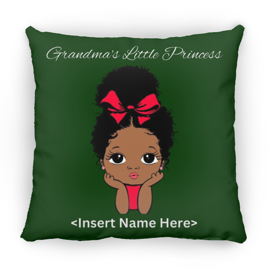 Grandma's Little Princess Large Square Pillow Children Room Decorative pillow / Black children girls bedroom pillows / baby girl room decor / little melanin queen
