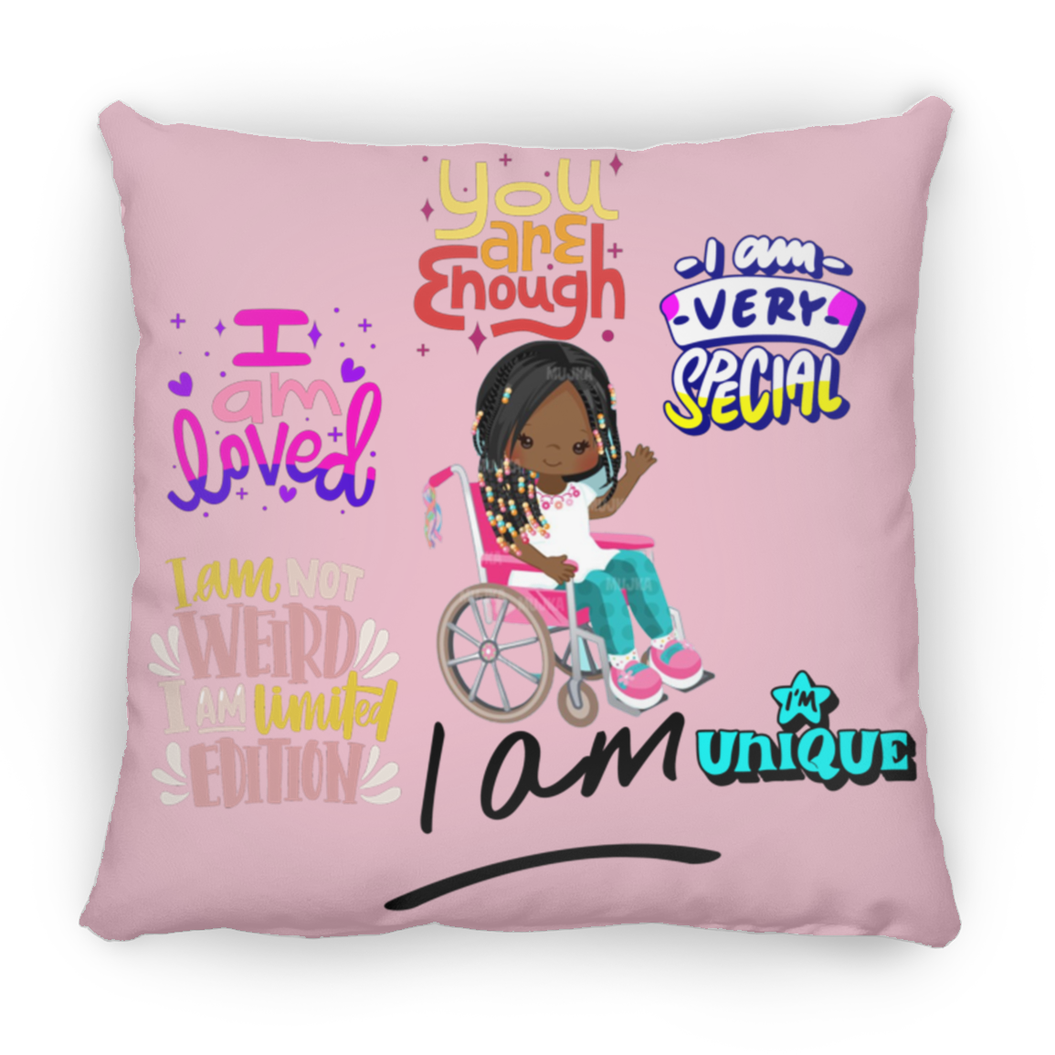 I Am Loved Large Square Pillow