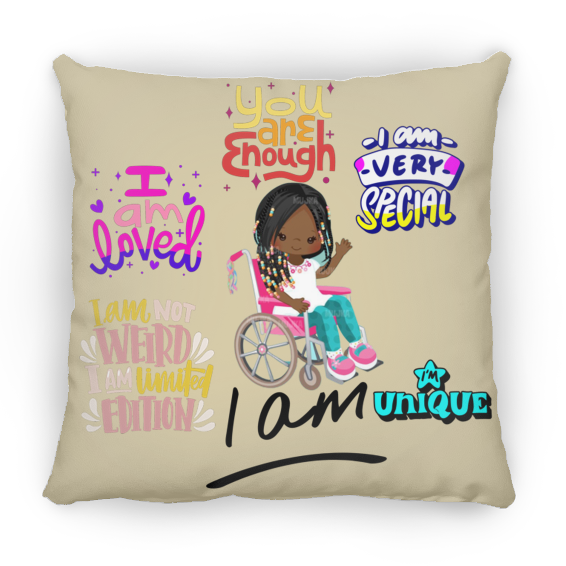 I Am Loved Large Square Pillow