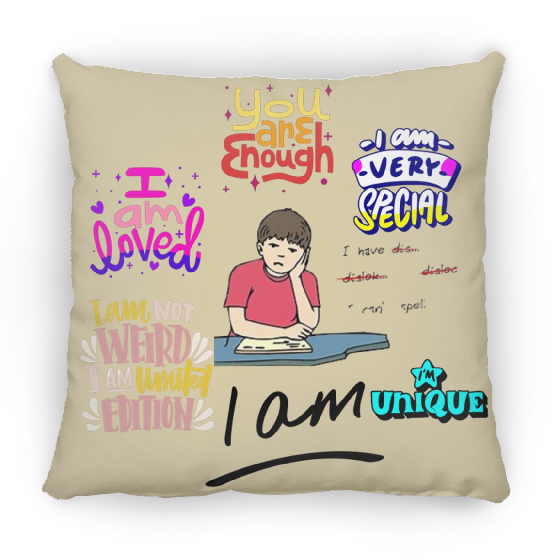 You Are Enough. Large Square Pillow