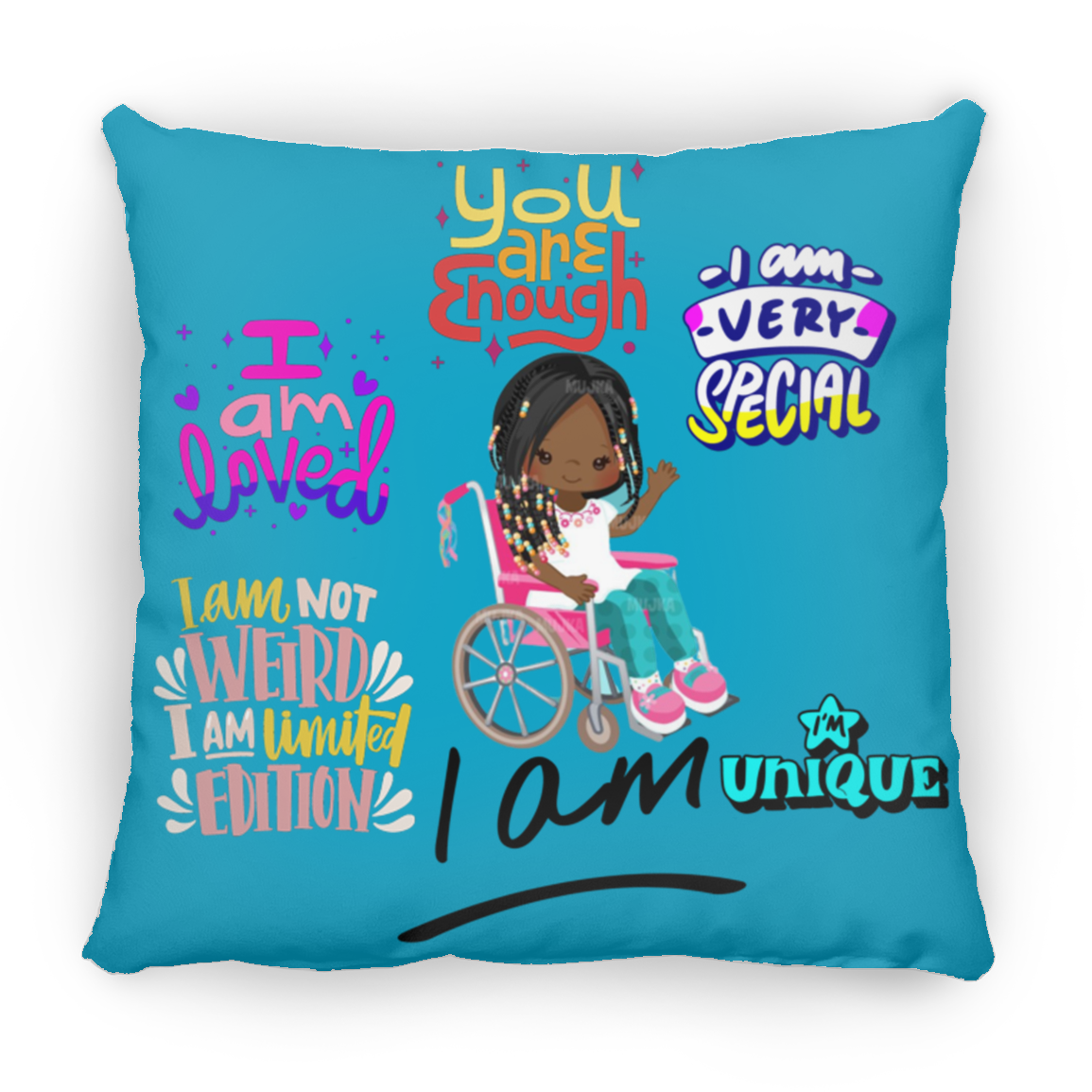 I Am Loved Large Square Pillow