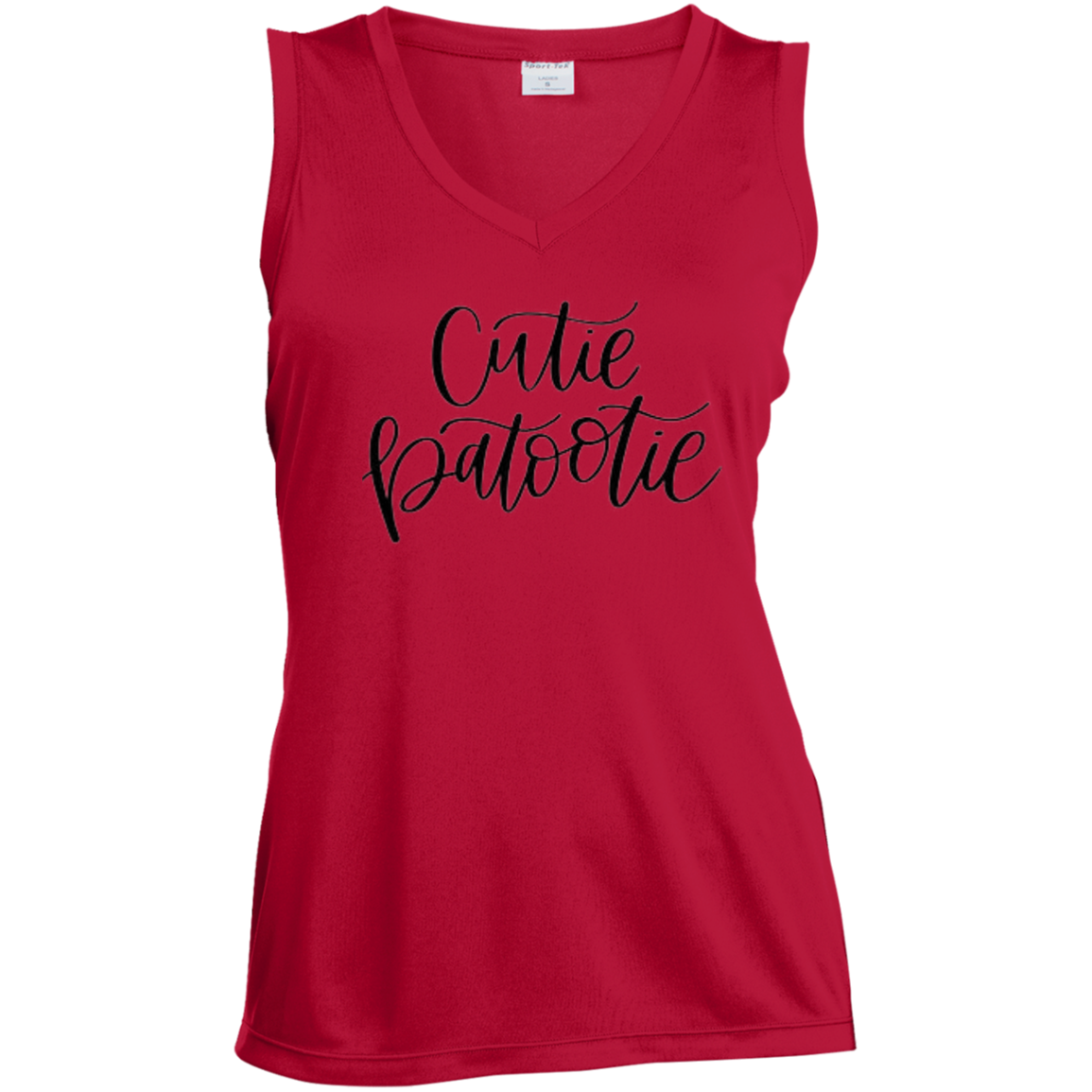 Cutie Boutootie Ladies' Sleeveless V-Neck Performance Tee
