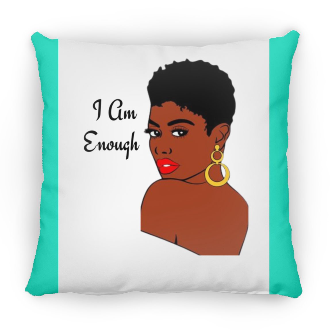 I AM ENOUGH Large Square Pillow