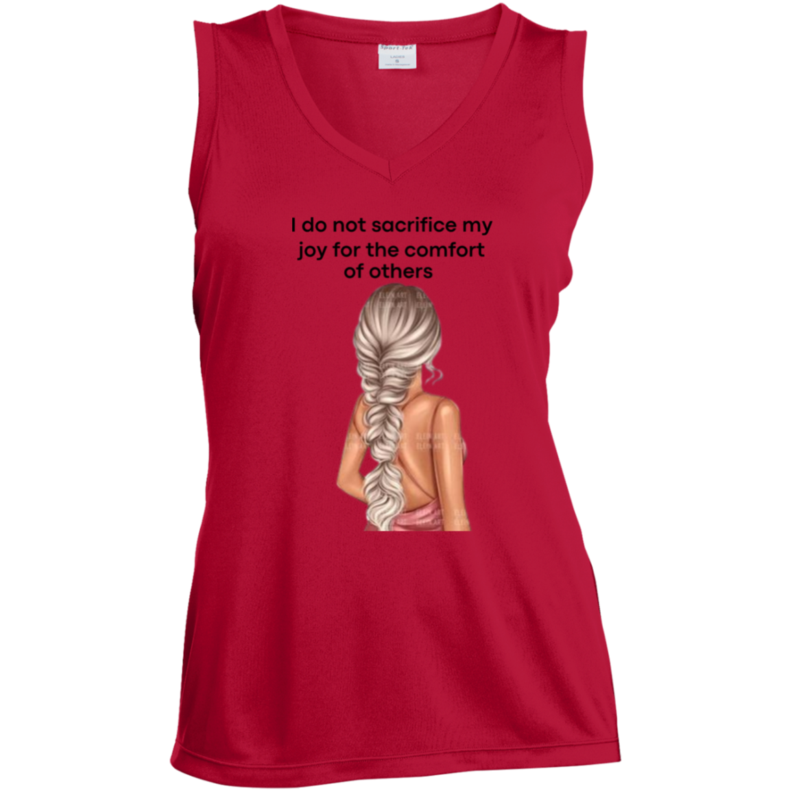 I Do Not Sacrifice My Joy Ladies' Sleeveless V-Neck Performance Tee