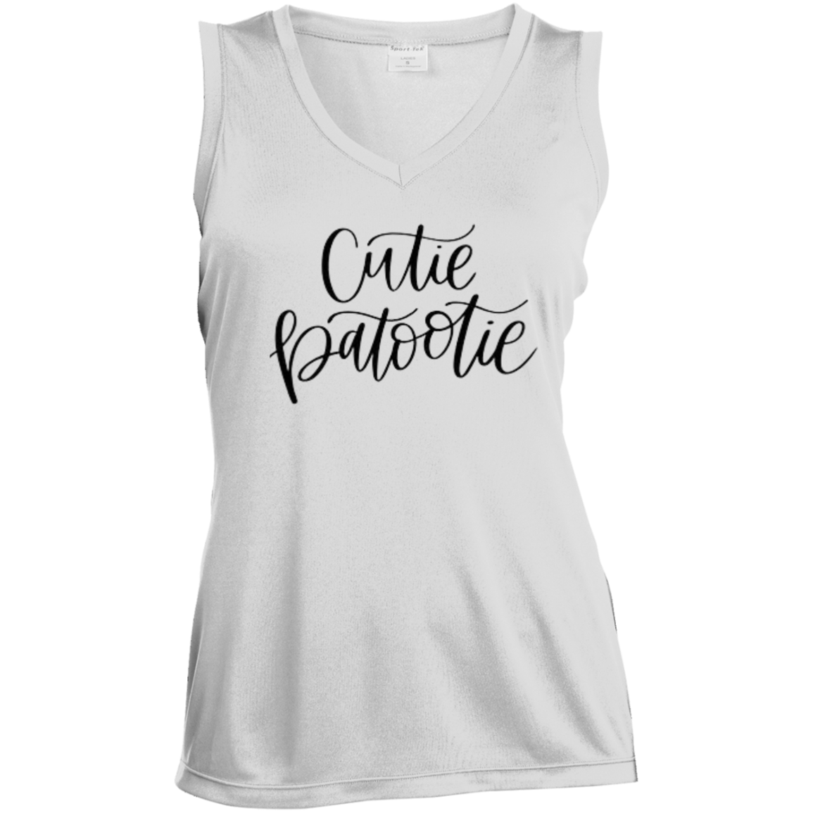 Cutie Boutootie Ladies' Sleeveless V-Neck Performance Tee