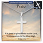 Praise Personalized Stainless Steel Cross Necklace, Cross Pendant, Holy Confirmation, Gift from Godparent, Gift from Parents, Confirmation Necklace, Baptism Gift, First Communion, Faith, Christening, Confirmation, Cross Necklace