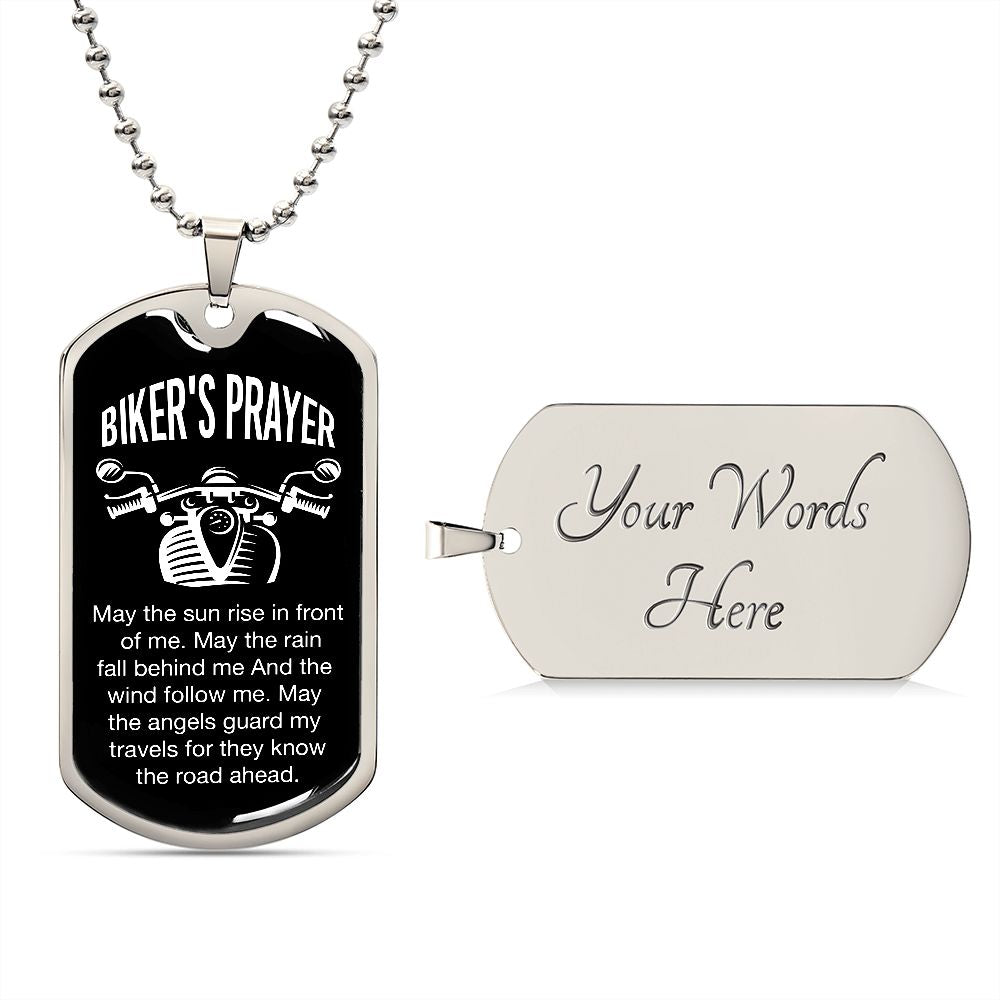 Biker's Prayer Dog Tag
