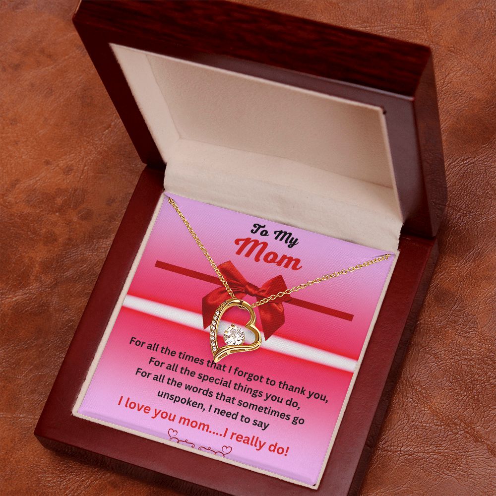 Forever Love Necklace, To Mom Mother's Day Gift, Birthday Gift, Just Because Gift, Mom Necklace, Gift to Mom, Heart Necklace