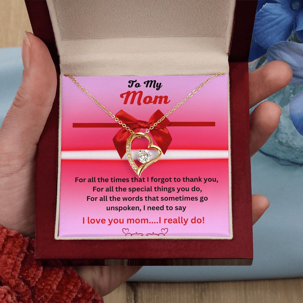 Forever Love Necklace, To Mom Mother's Day Gift, Birthday Gift, Just Because Gift, Mom Necklace, Gift to Mom, Heart Necklace