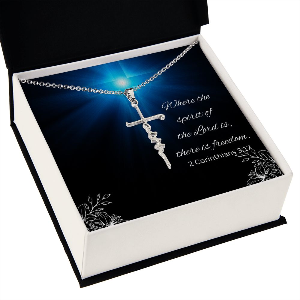 Faith Cross Necklace, Custom Bible Verse On Message Card Christian Gift, Graduation Gift for Her, Graduation Necklaces For Women Jewelry, Christian Jewelry For Women, Faith Necklace, Faith Jewelry Gift,