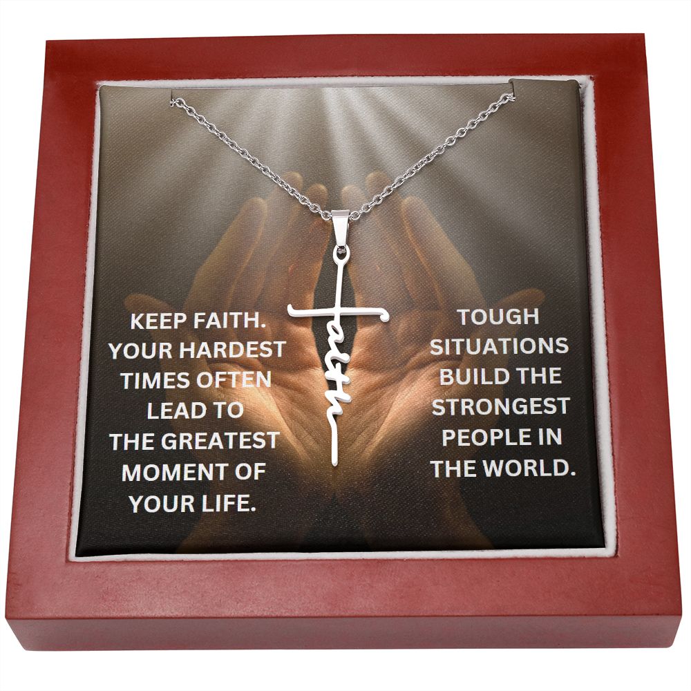 Keep Faith, Motivational Gift Necklace: Inspirational Gift, Encouragement, Empowering, Sobriety Recovery, Breast Cancer, Strength Necklace Motivational Quotes, Encouragement, Empowering, Compass