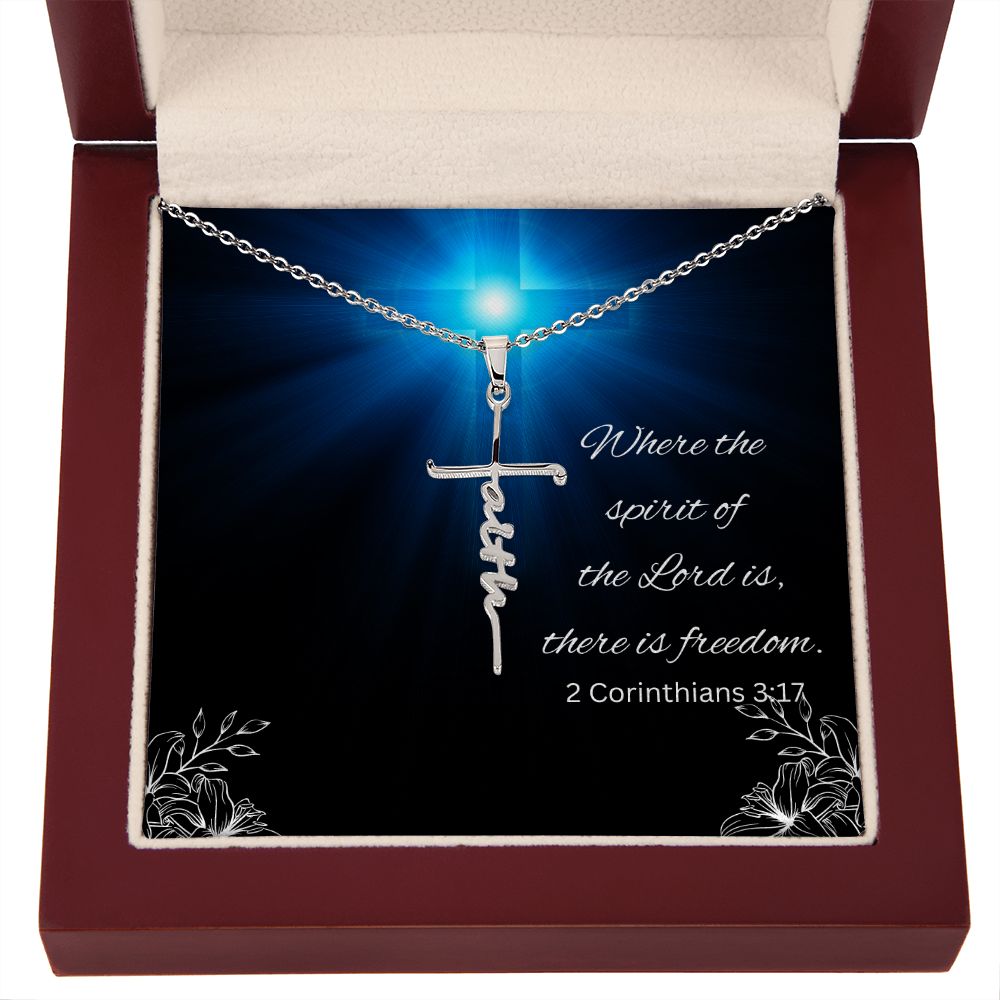 Faith Cross Necklace, Custom Bible Verse On Message Card Christian Gift, Graduation Gift for Her, Graduation Necklaces For Women Jewelry, Christian Jewelry For Women, Faith Necklace, Faith Jewelry Gift,