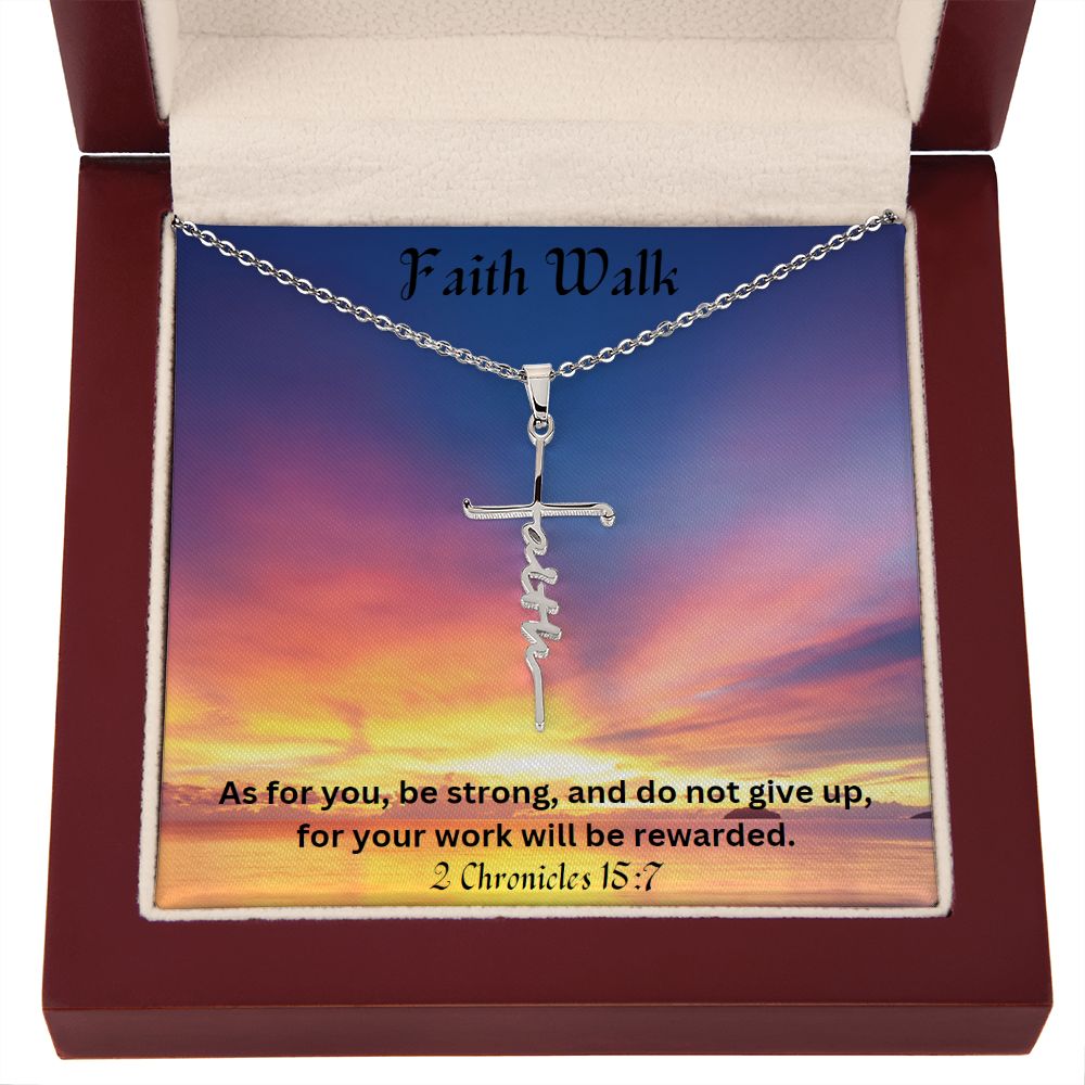 Faith Walk Necklace, Christening Gift, Confirmation Gift from Godmother, Confirmation Necklace, Holy Confirmation, Cross Necklace, Baptism