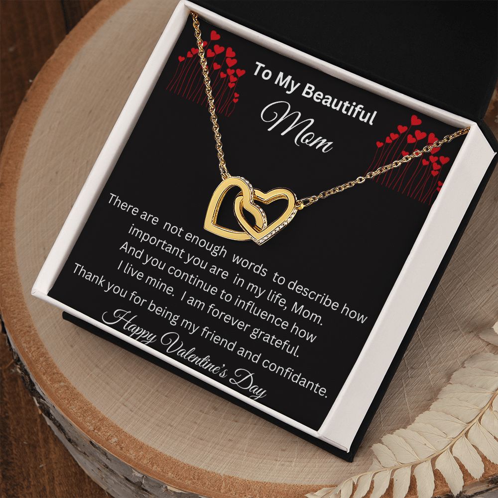 Beautiful Interlocking Hearts necklace. Necklace for mom, Valentine's Day, Special Occasion or Just Because