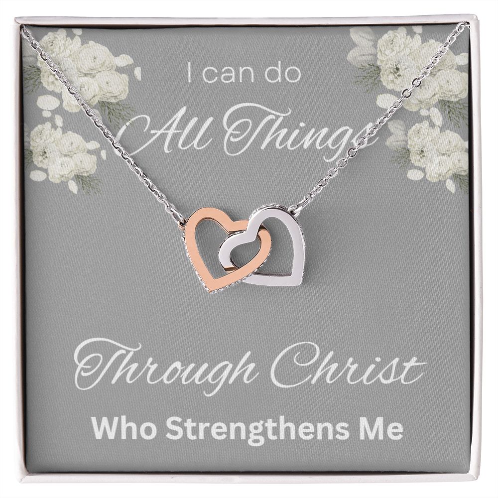Interlocking Hearts Necklace. Necklace for Soulmate, for Girlfriend, Sister, Mom, Valentine's Day, Special Occasion or Just Because