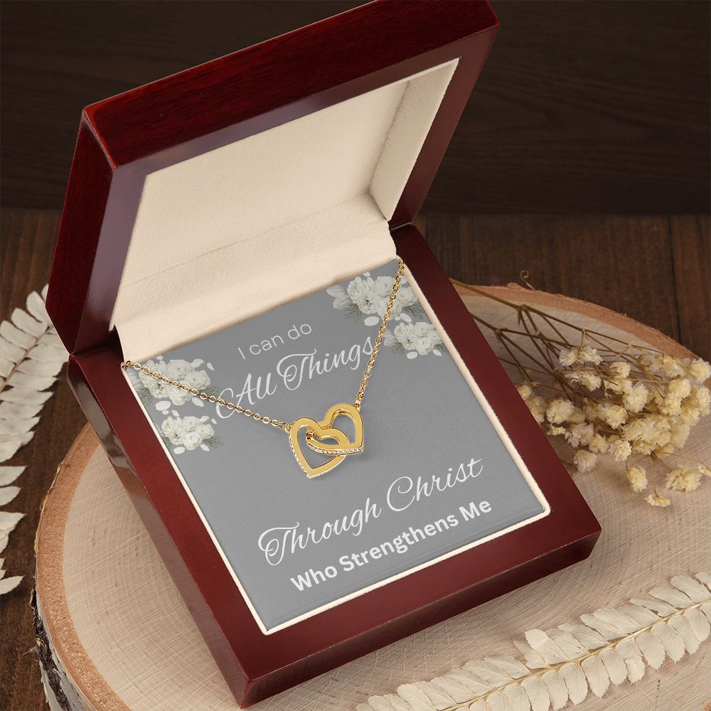 Interlocking Hearts Necklace. Necklace for Soulmate, for Girlfriend, Sister, Mom, Valentine's Day, Special Occasion or Just Because