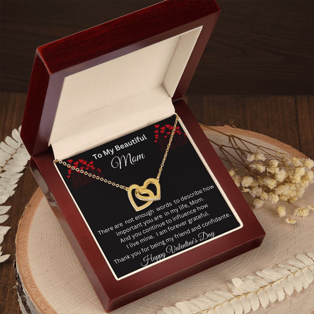 Beautiful Interlocking Hearts necklace. Necklace for mom, Valentine's Day, Special Occasion or Just Because
