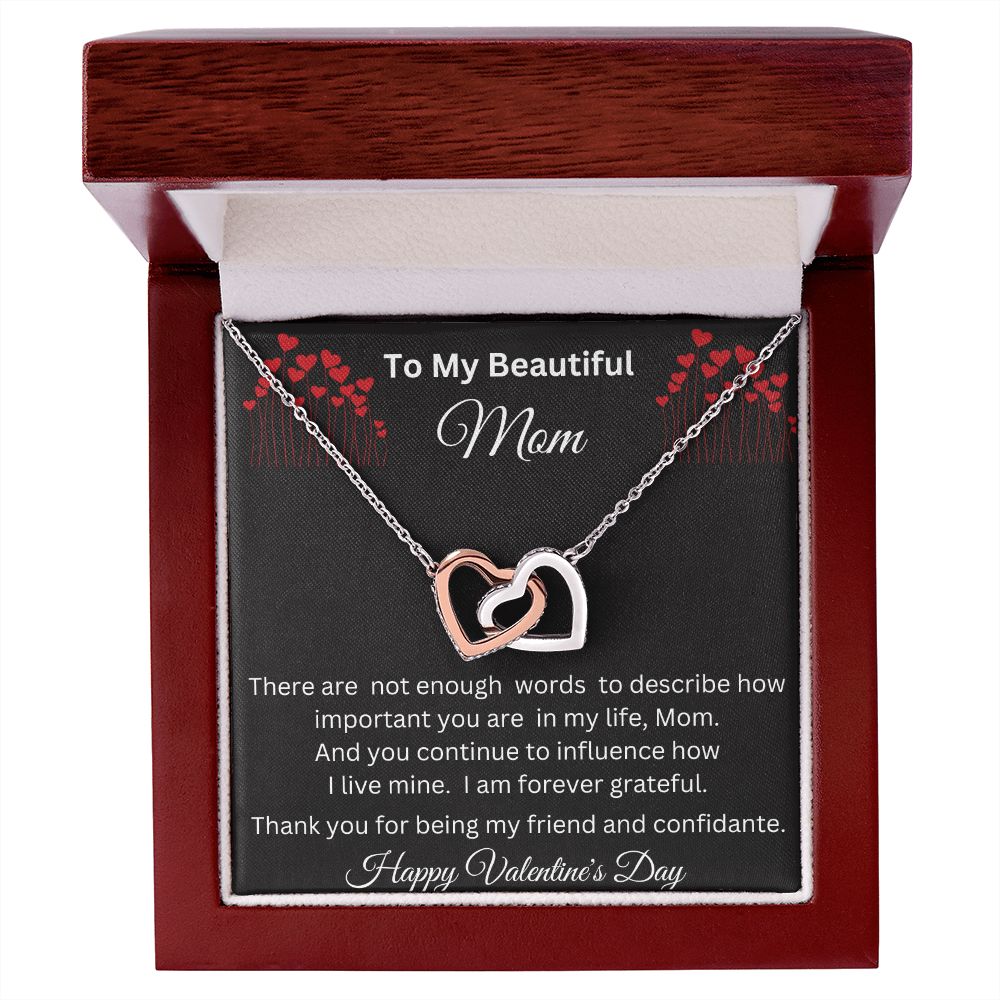 Beautiful Interlocking Hearts necklace. Necklace for mom, Valentine's Day, Special Occasion or Just Because