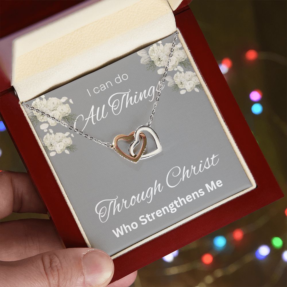 Interlocking Hearts Necklace. Necklace for Soulmate, for Girlfriend, Sister, Mom, Valentine's Day, Special Occasion or Just Because