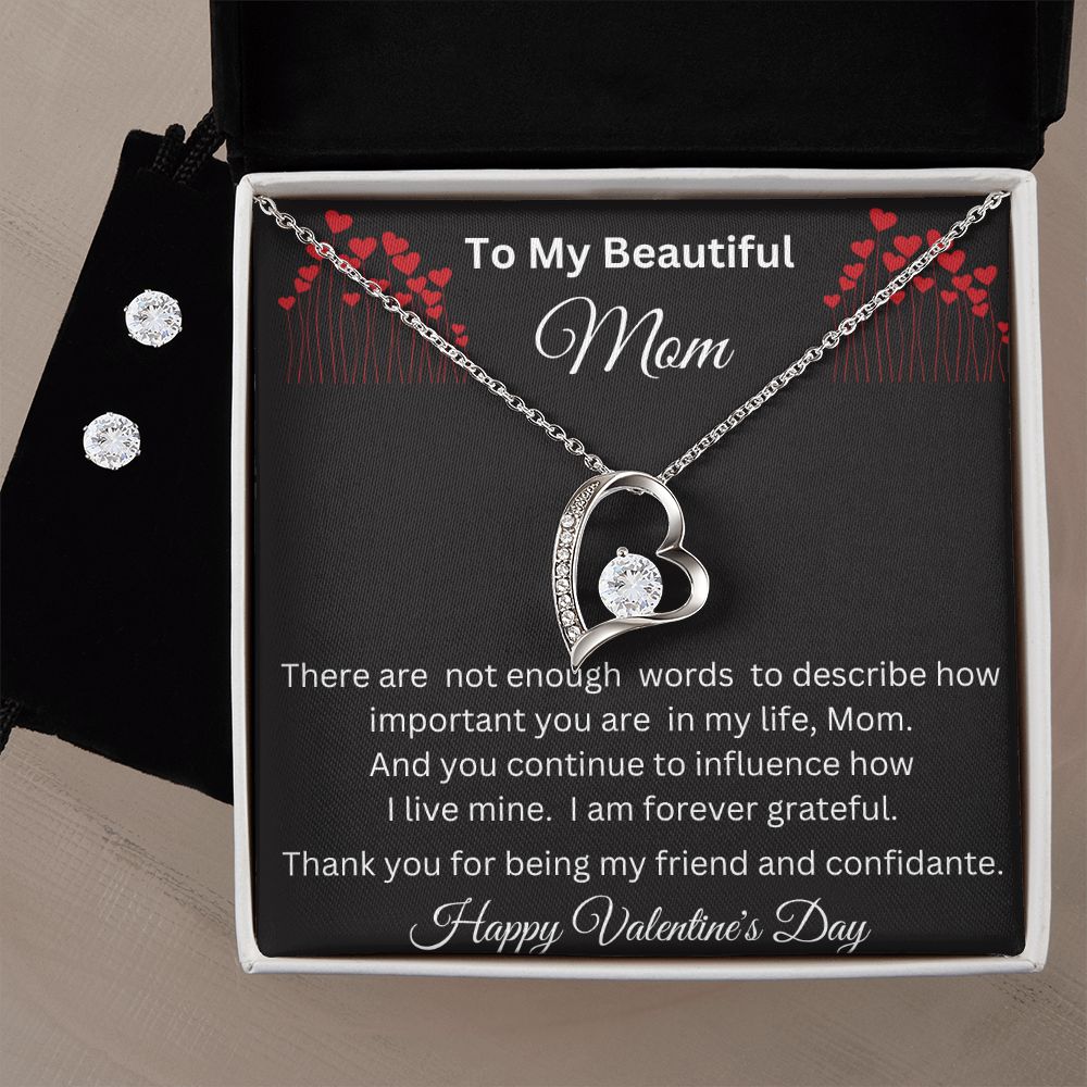 Forever Love Necklace Set, Mom Gift, Valentine's Day Gift, Mom Necklace, Mother Gift From Son, Mother Gift From Daughter, Mom Birthday Gift, Just Because Gift to Mom