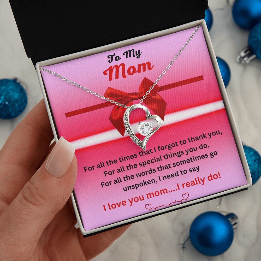 Forever Love Necklace, To Mom Mother's Day Gift, Birthday Gift, Just Because Gift, Mom Necklace, Gift to Mom, Heart Necklace