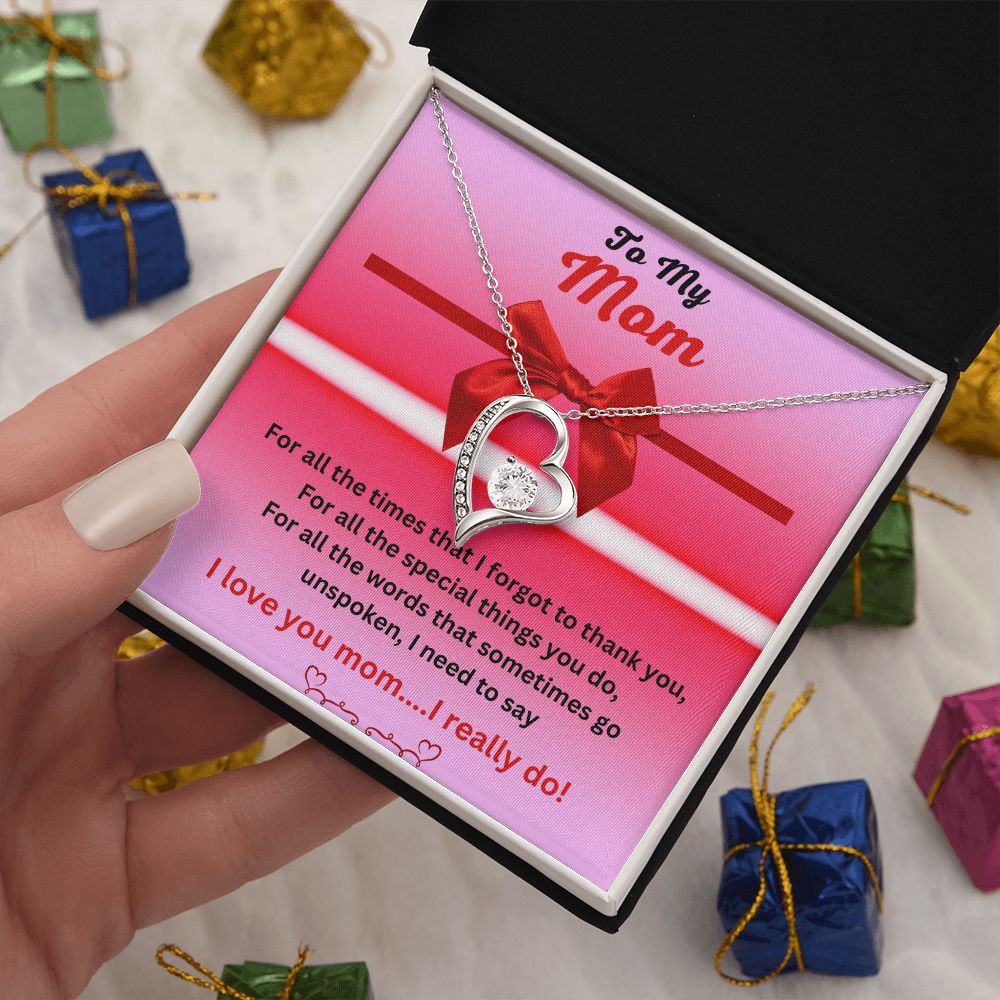 Forever Love Necklace, To Mom Mother's Day Gift, Birthday Gift, Just Because Gift, Mom Necklace, Gift to Mom, Heart Necklace