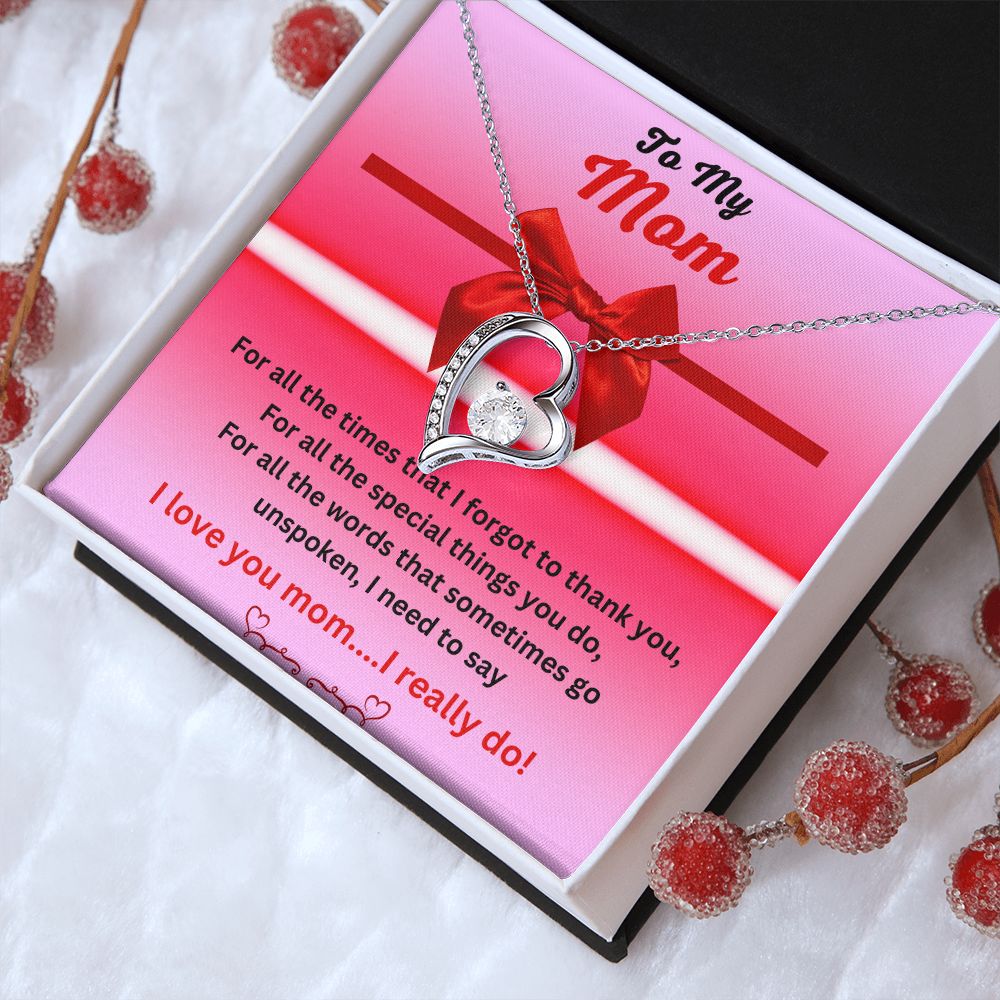 Forever Love Necklace, To Mom Mother's Day Gift, Birthday Gift, Just Because Gift, Mom Necklace, Gift to Mom, Heart Necklace