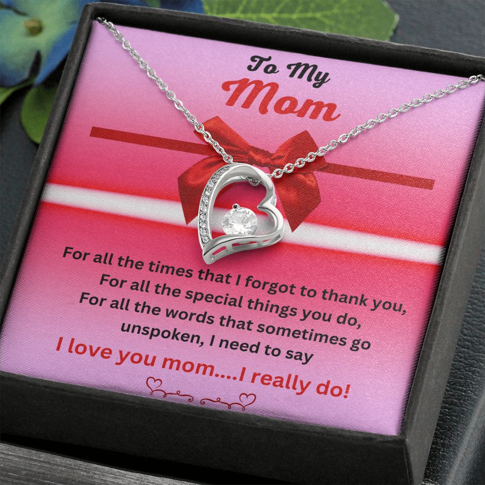 Forever Love Necklace, To Mom Mother's Day Gift, Birthday Gift, Just Because Gift, Mom Necklace, Gift to Mom, Heart Necklace