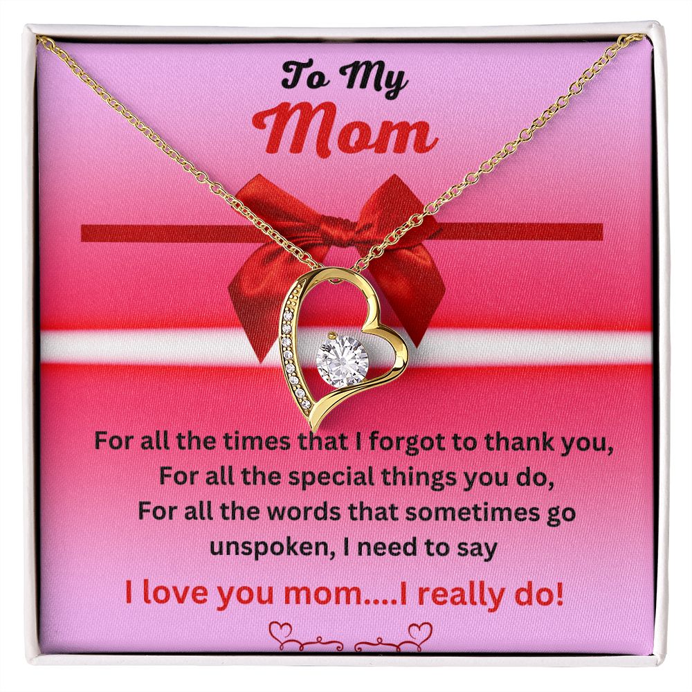 Forever Love Necklace, To Mom Mother's Day Gift, Birthday Gift, Just Because Gift, Mom Necklace, Gift to Mom, Heart Necklace